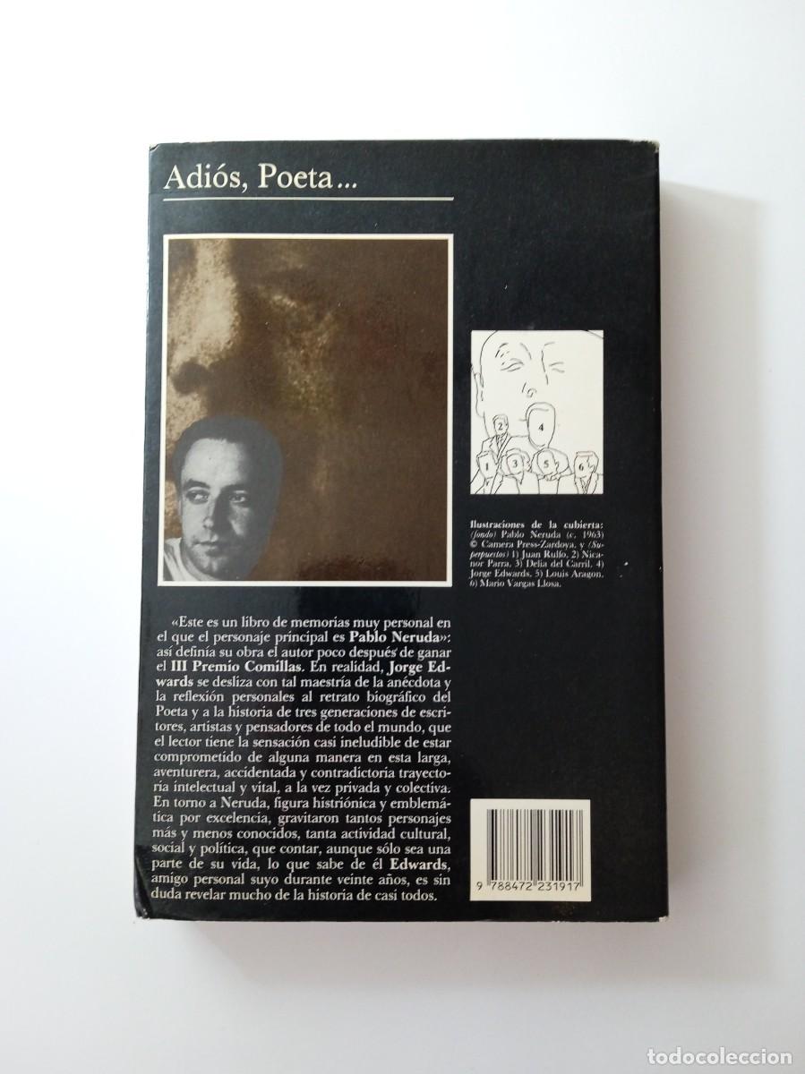 Libros: ADI&Oacute;S, POETA... - JORGE EDWARDS - TUSQUETS - Foto 2