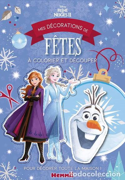 Libri di seconda mano: Mes d&eacute;corations de f&ecirc;tes &agrave; colorier et d&eacute;couper Disney La Reine des Neiges 2- 9782508051241