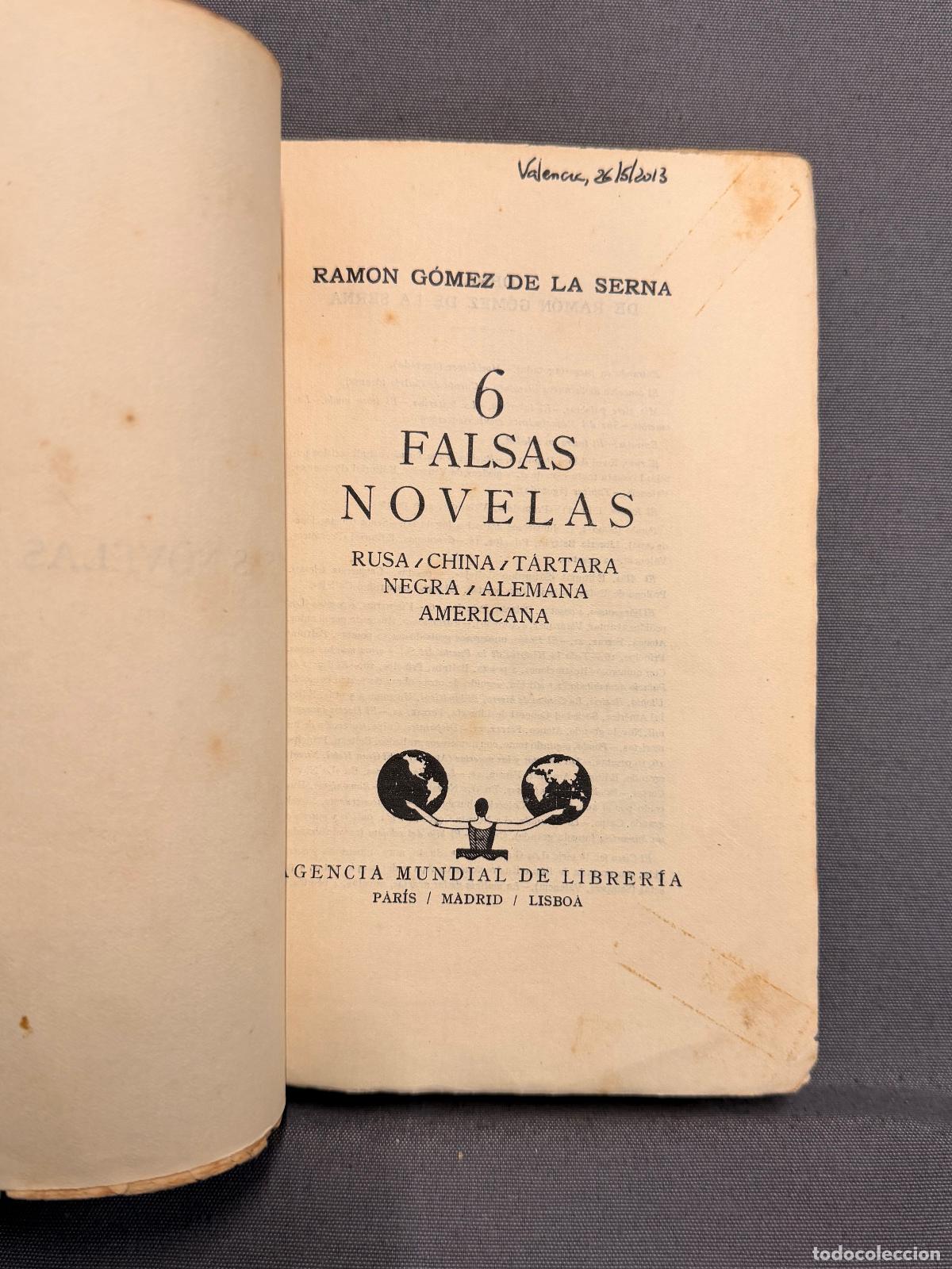 Libros: 6 FALSAS NOVELAS. - G&Oacute;MEZ DE LA SERNA, RAM&Oacute;N. - Foto 3