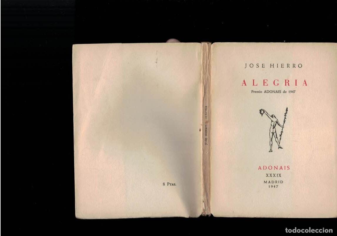 Libros: ALEGR&Iacute;A. - Hierro. Jos&eacute;, - Foto 2
