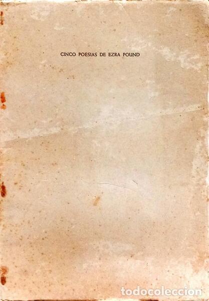 Libros: PUND. (Ezra) - CINCO POESIAS DE EZRA POUND. - Foto 1