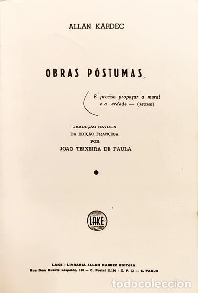 Libros: KARDEC. (Allan) - OBRAS P&Oacute;STUMAS. - Foto 2