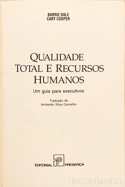 Libros: DALE. (Barrie) e Cary Cooper. - QUALIDADE TOTAL E RECURSOS HUMANOS. - Foto 2