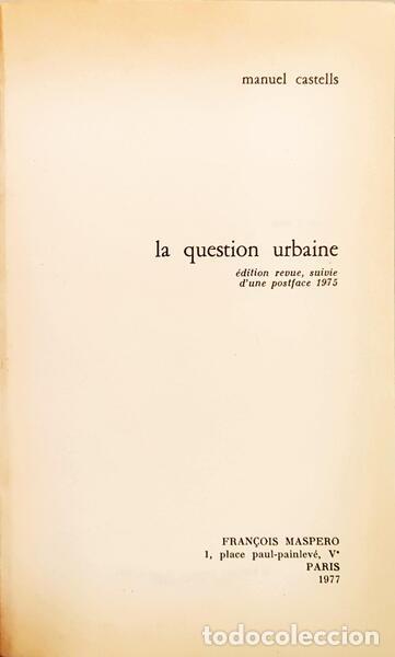 Libros: CASTELLS. (Manuel) - LA QUESTION URBAINE. - Foto 2