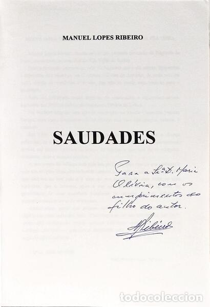 Libros: LOPES RIBEIRO. (Manuel) - SAUDADES. - Foto 2