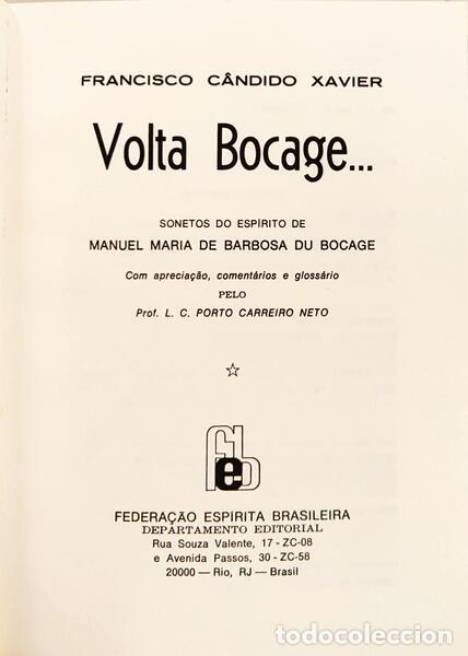 Libros: XAVIER. (Francisco C&acirc;ndido) - VOLTA BOCAGE... [3.&ordf; EDI&Ccedil;&Atilde;O] - Foto 2