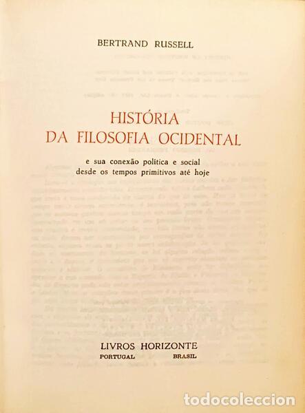 B&uuml;cher: RUSSELL. (Bertrand) - HIST&Oacute;RIA DA FILOSOFIA OCIDENTAL.