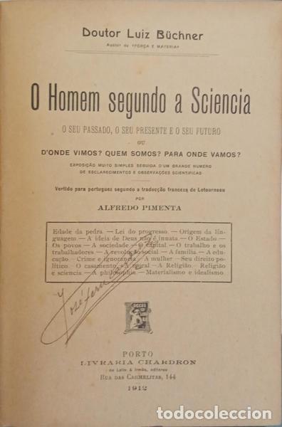 Libros: B&Uuml;CHNER. (Luiz) - O HOMEM SEGUNDO A SCIENCIA. - Foto 2