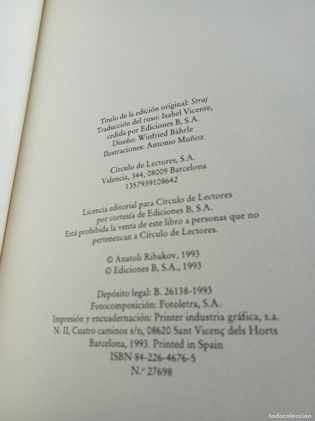 Libros: El terror. Anatoli Ribakov L.809-3266 - Foto 3