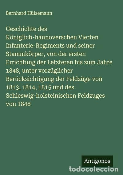 Libros: Geschichte des K&ouml;niglich-hannoverschen Vierten Infanterie-Regiments und seine...- 9783386181921