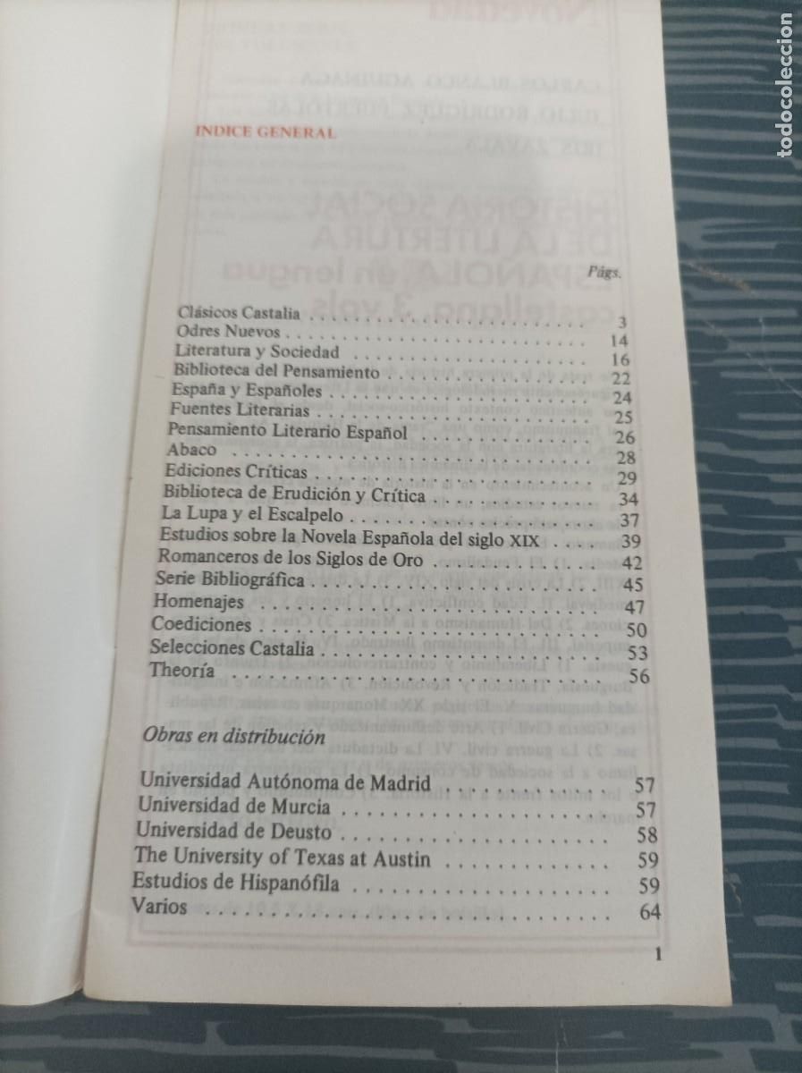 Libros: EDITORIAL CASTALIA,CATALOGO 1978,62 P&Aacute;GINAS. - Foto 2