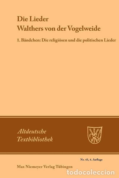 Libros: Die Lieder Walthers von der Vogelweide- 9783484200173 - Foto 1