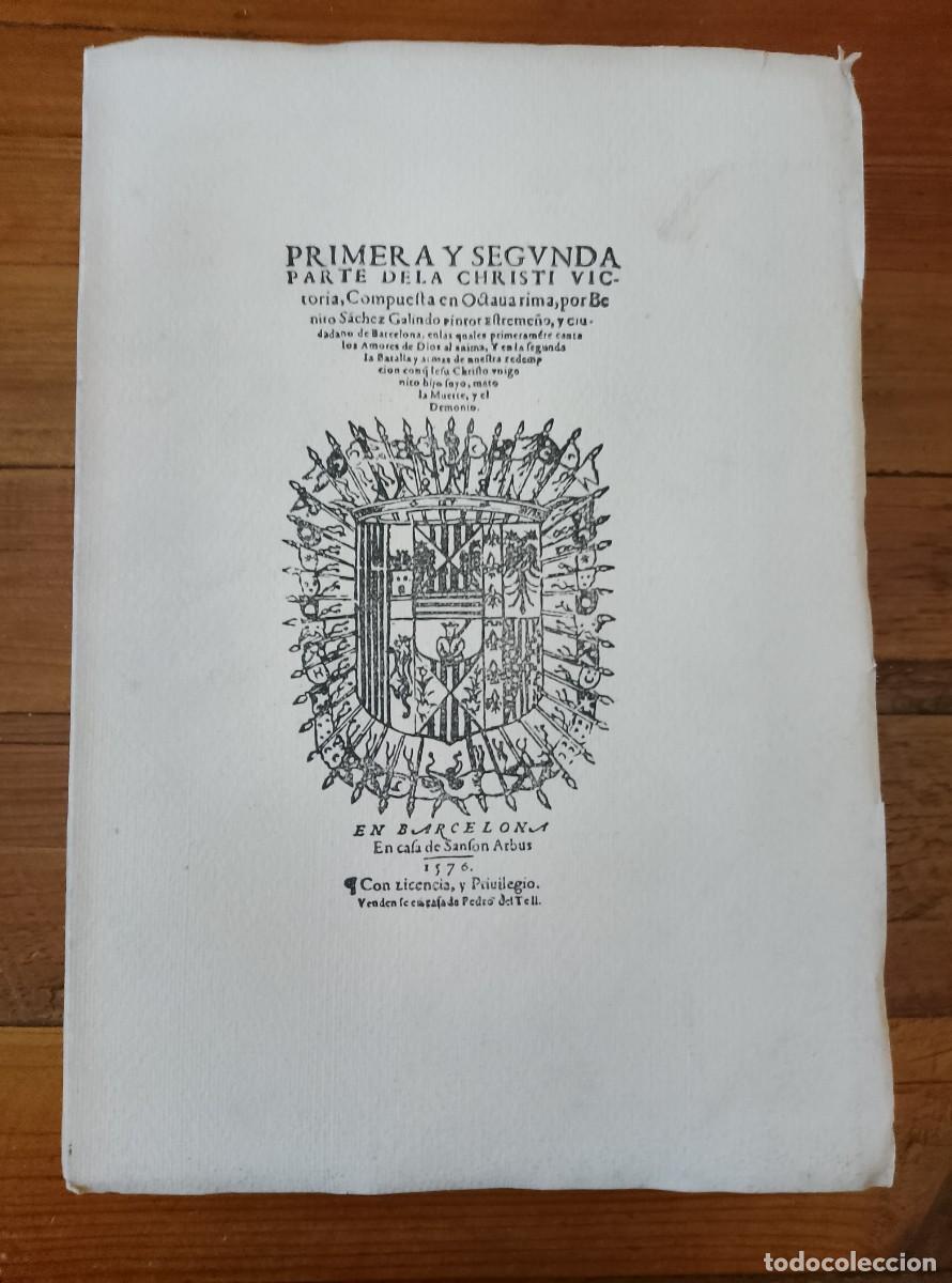 Libros: Benito S&aacute;nchez Galindo - PRIMERA Y SEGUNDA PARTE DE LA CHRISTI VICTORIA.