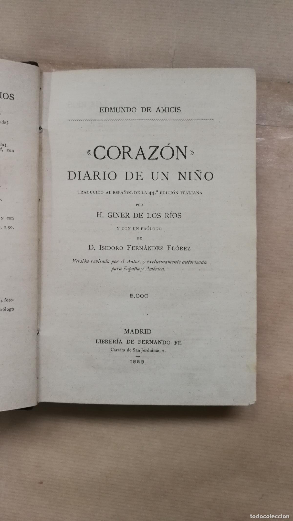 Libros: Corazon (Diario De Un Ni&ntilde;o) - De Amicis Edmundo - Foto 1
