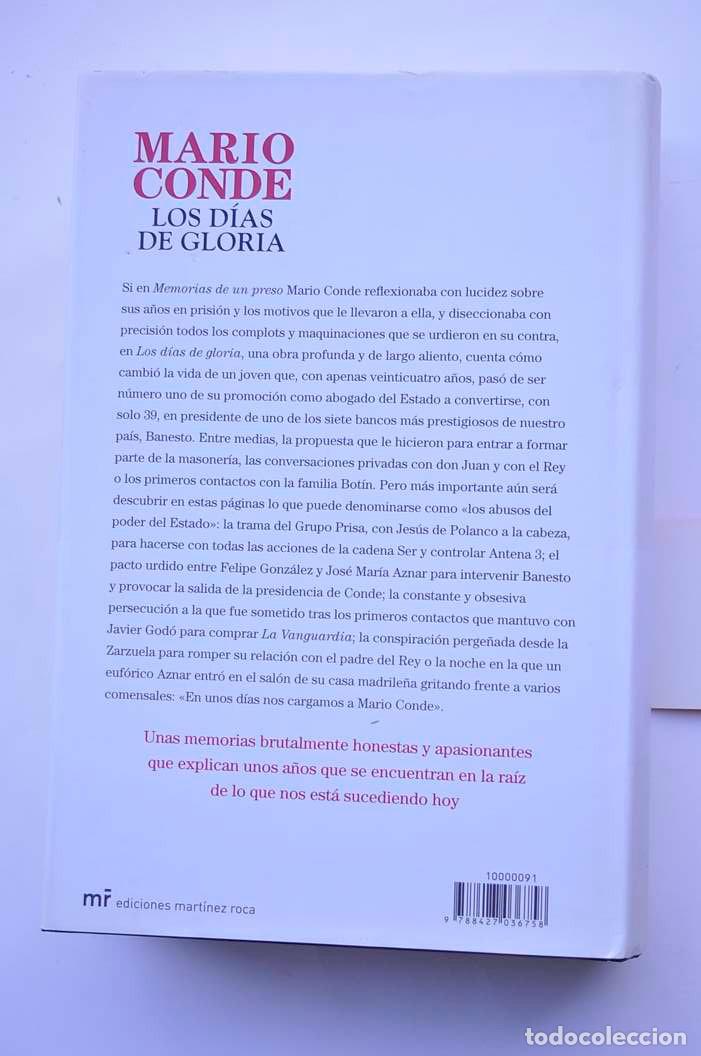 Libros: Los d&iacute;as de gloria - CONDE, Mario - Foto 4