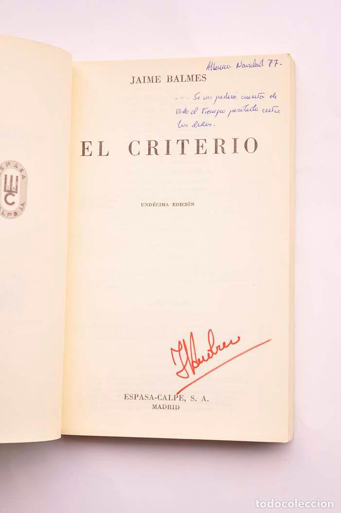 Libros: El criterio - BALMES, Jaime - Foto 2