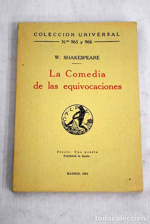 Libros: La comedia de las equivocaciones.- Shakespeare, William