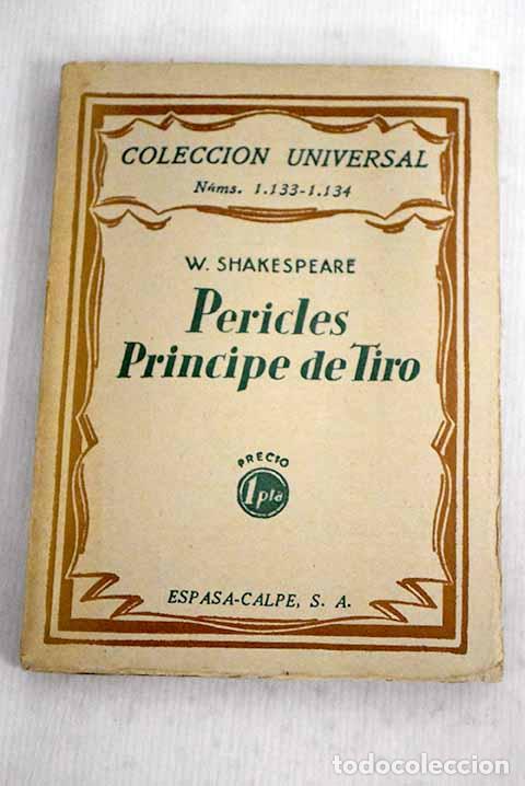 Libros: Per&iacute;cles, pr&iacute;ncipe de Tiro.- Shakespeare, William