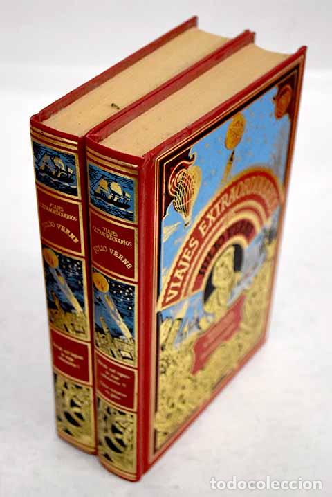 Libros: Cinco semanas en globo ; Veinte mil leguas de viaje submarino.- Verne, Julio