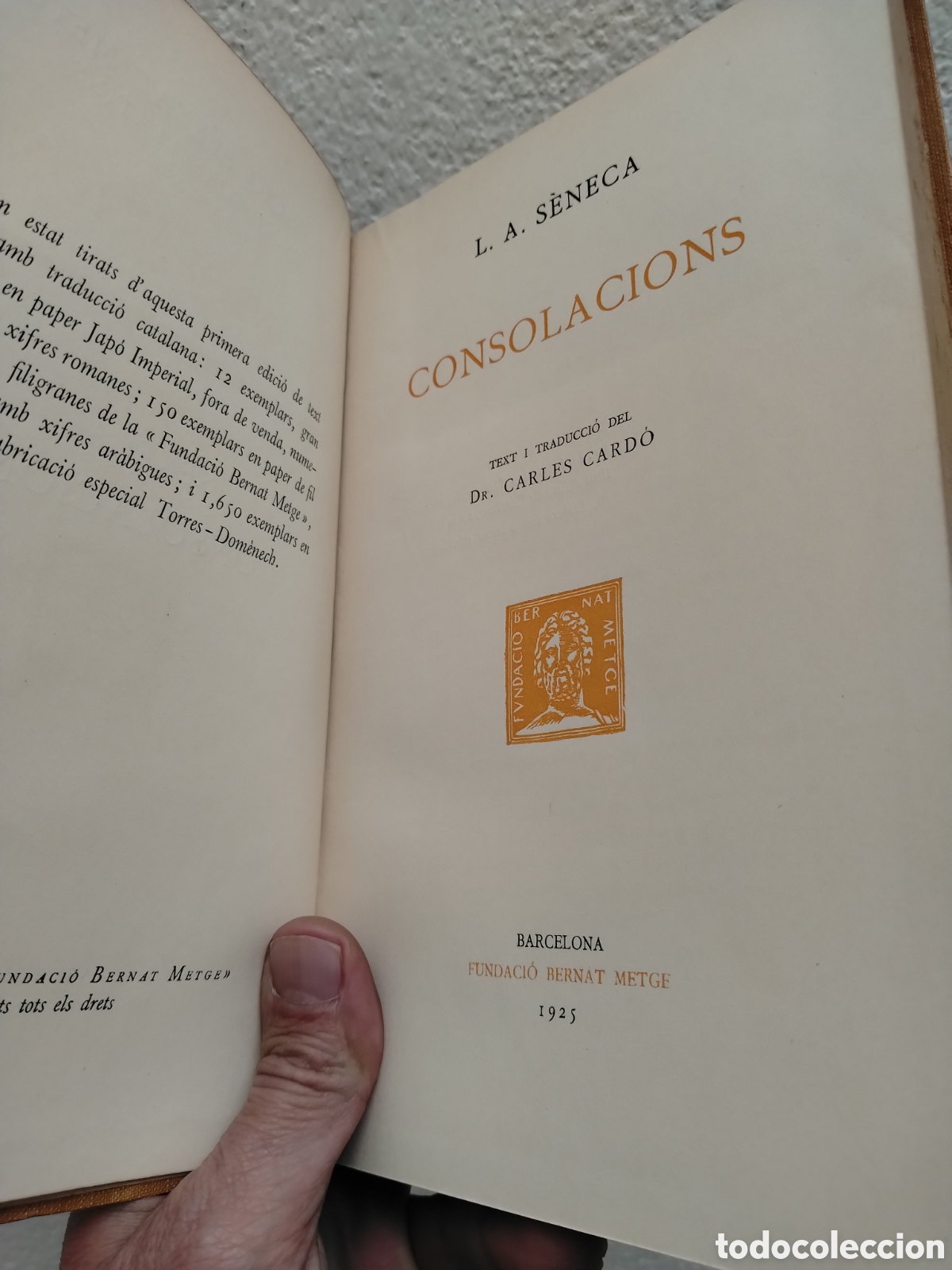 Libros: SENECA - CONSOLACIONS -ESCRIPTORS LLATINS- 1925 - Foto 3