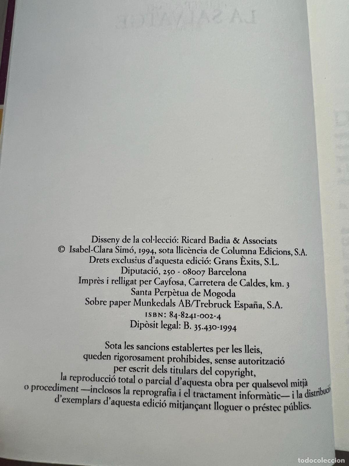 Libros: La salvatge - Isabel Clara Sim&oacute; - Foto 3