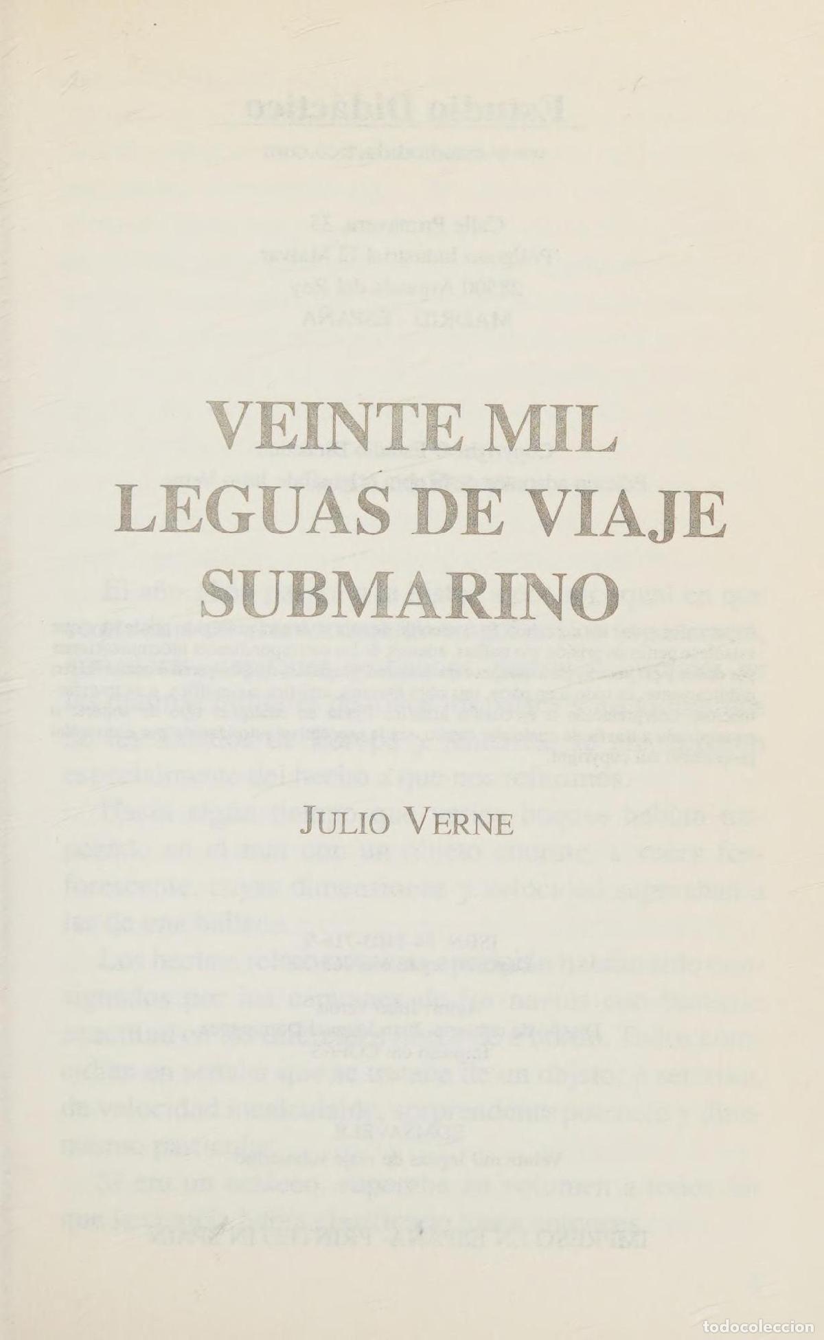 Libros: VEINTE MIL LEGUAS DE VIAJE SUBMARINO VERNE, JULIO -