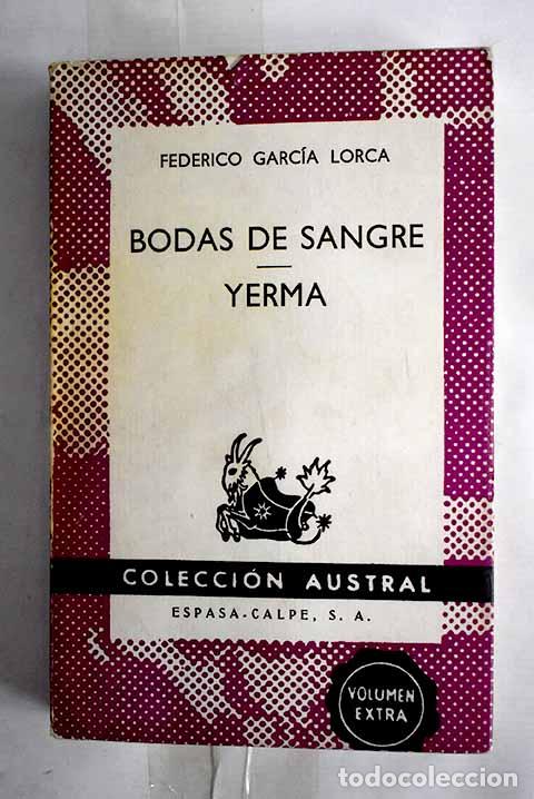 Libros: Bodas de sangre: Tragedia ; Yerma: Poema tr&aacute;gico.- Garc&iacute;a Lorca, Federico