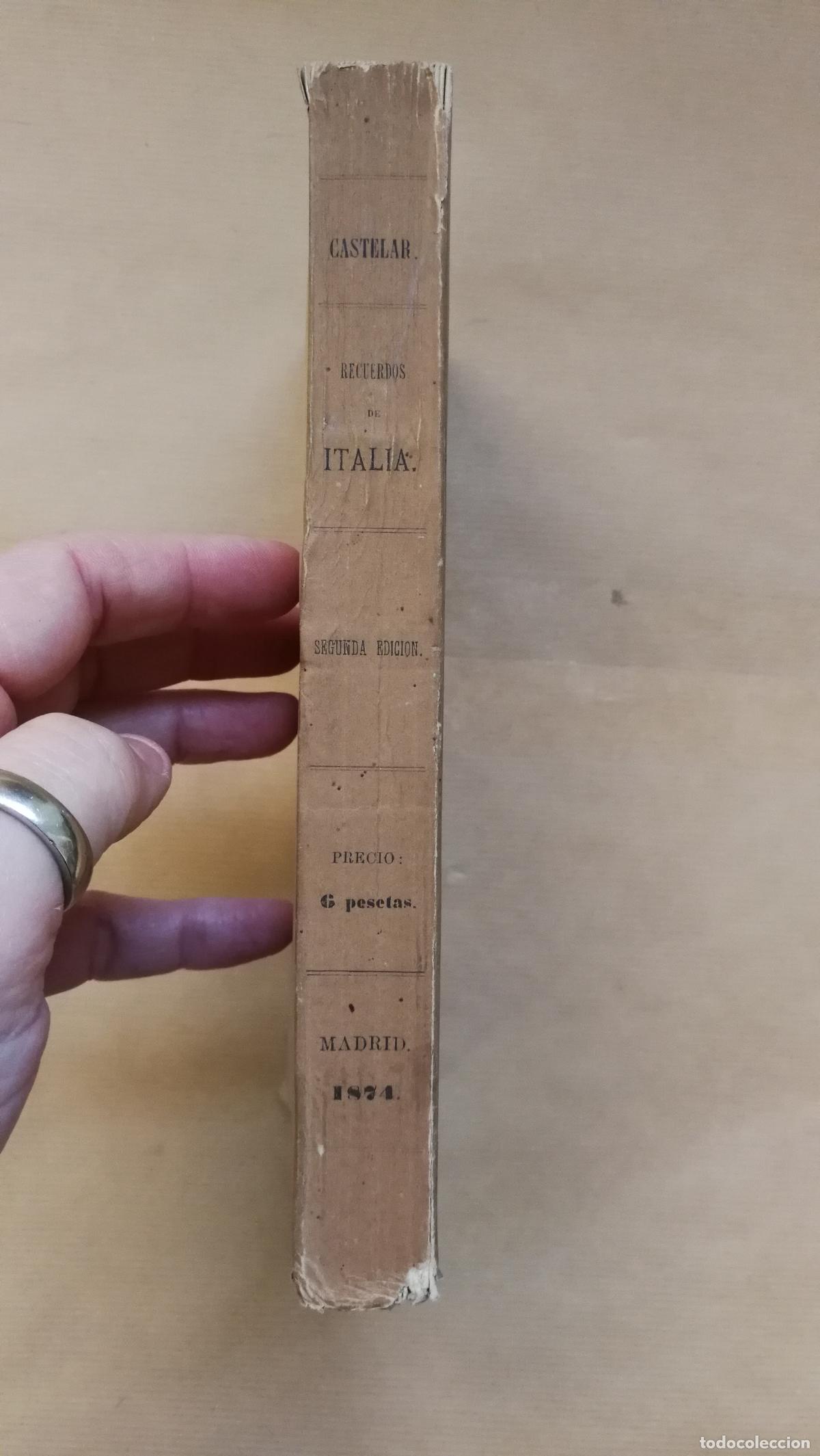 Libros: RECUERDOS DE ITALIA. - &rdquo;CASTELAR, Emilio&rdquo; - Foto 2