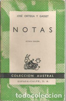 Libros: NOTAS - ORTEGA Y GASSET, JOSE - Foto 1