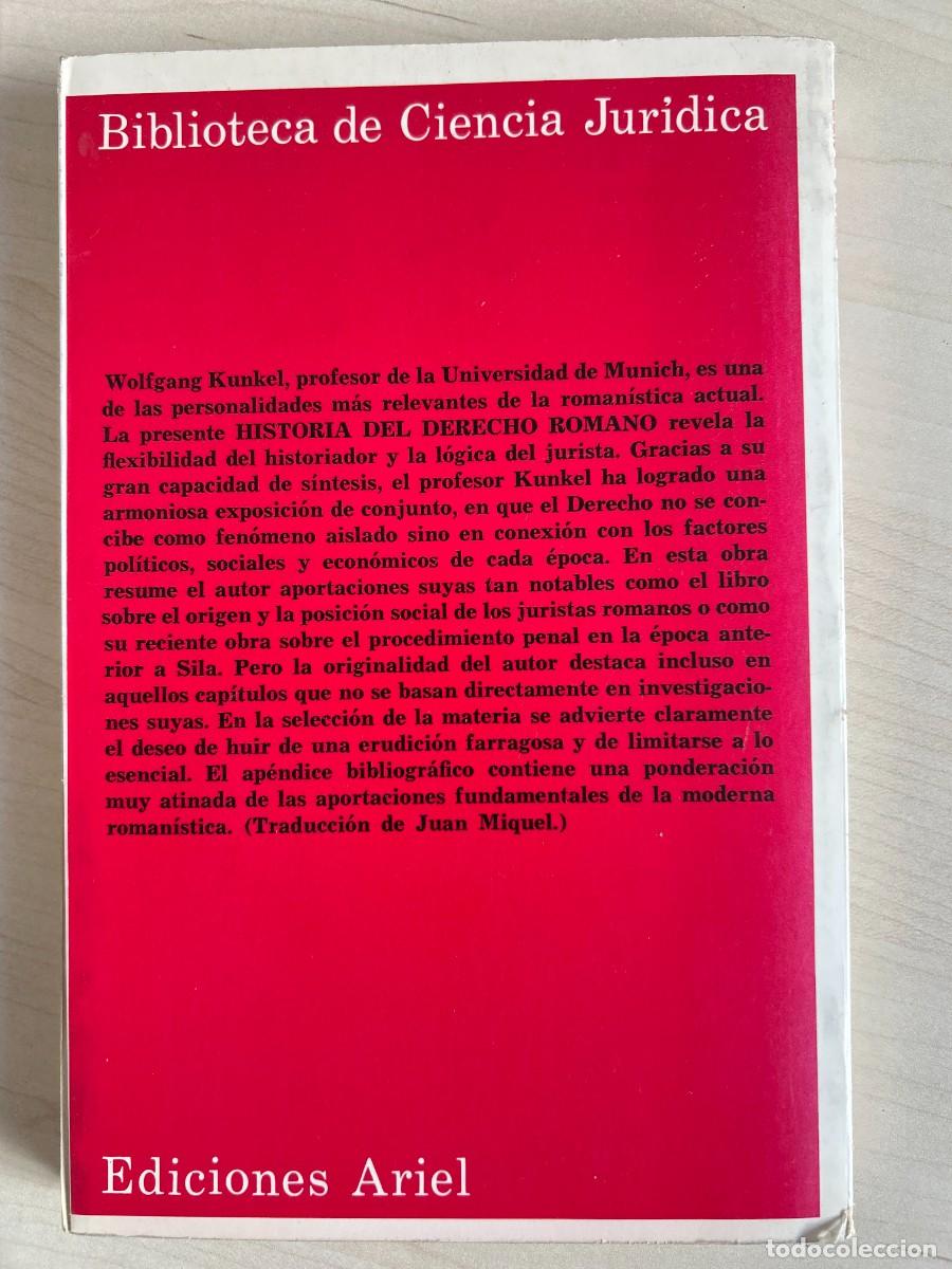 Libros: Historia del Derecho Romano -Kunkel- - Foto 2