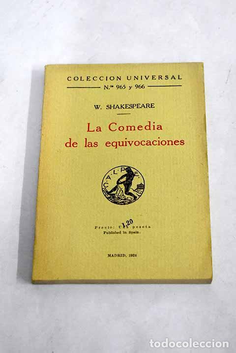 Libros: La comedia de las equivocaciones.- Shakespeare, William