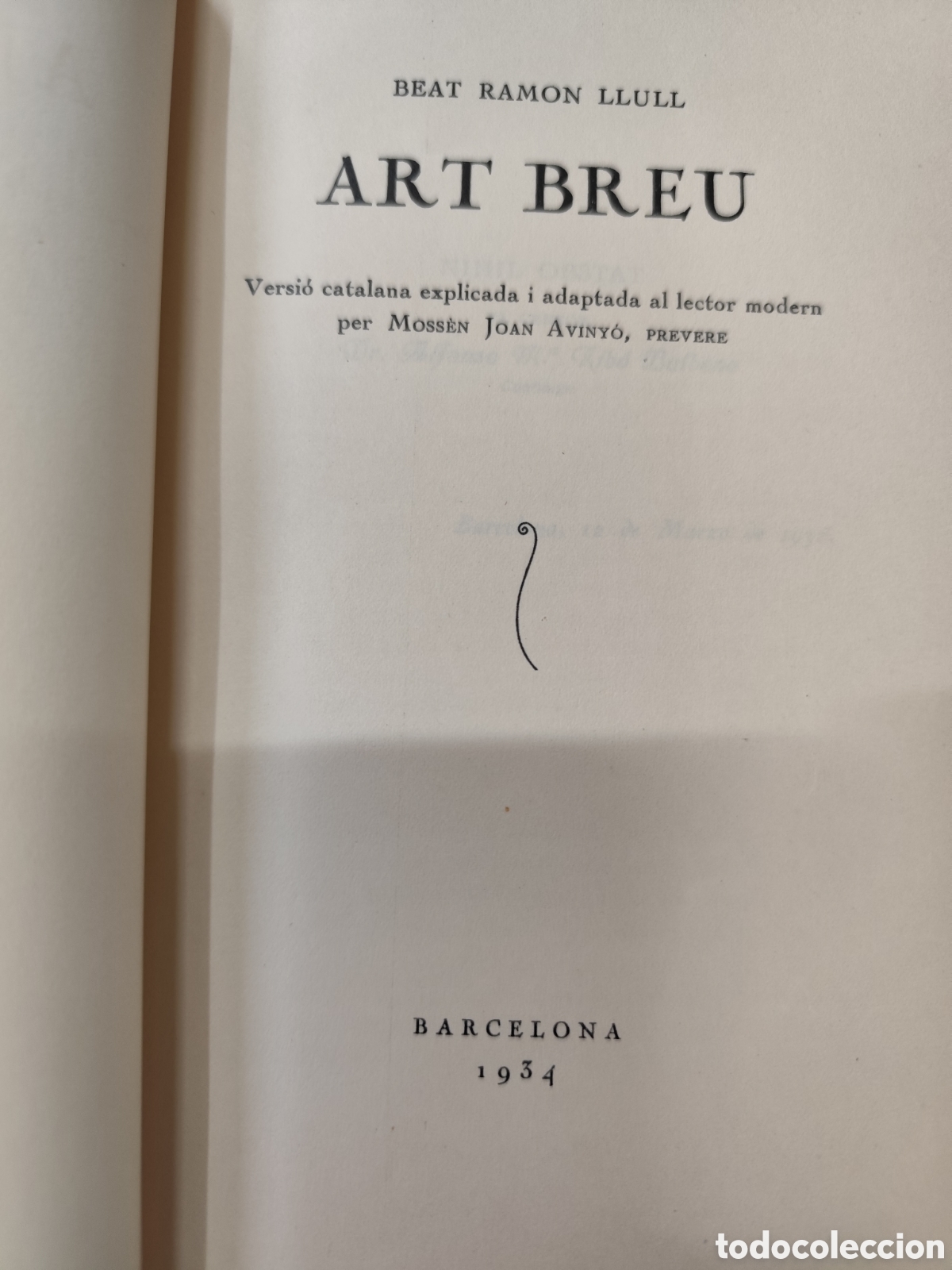 Libros: ART BREU. A&ntilde;o 1934 - BEAT RAMON LLULL - Foto 2