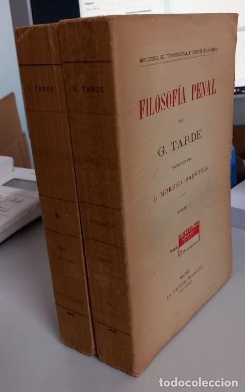 Libros: Filosof&iacute;a penal. (2 vol..) - TARDE, G.: - Foto 6