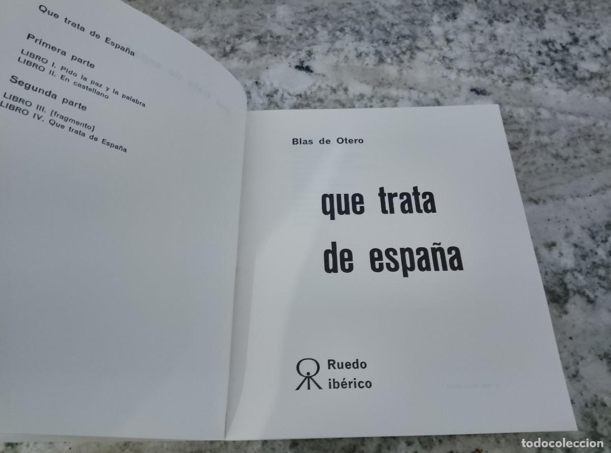 Libros: Blas de Otero - QUE TRATA DE ESPA&Ntilde;A - Foto 2