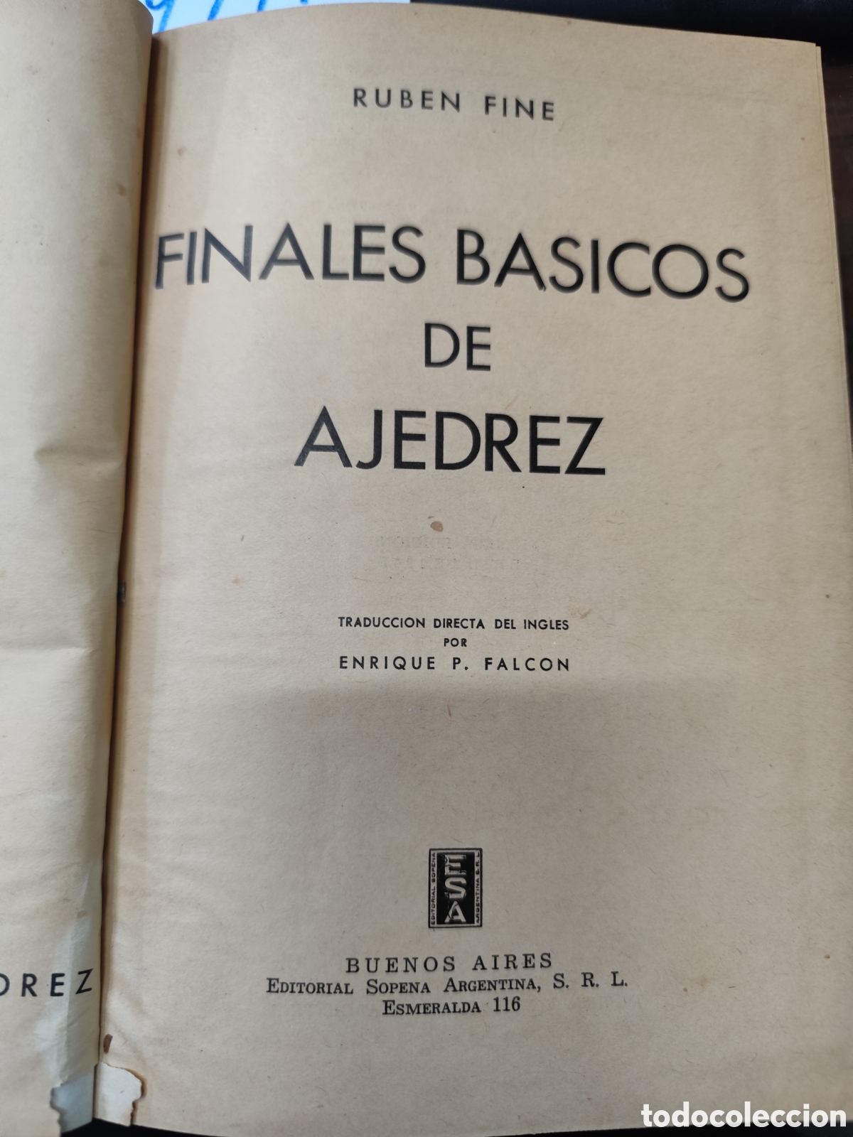 Libros: FINALES BASICOS DE AJEDREZ. 1&ordf; Edici&oacute;n. A&ntilde;o 1947 - FINE,Ruben - Foto 2
