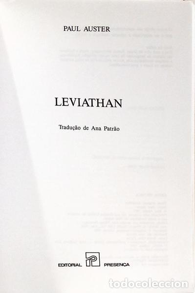 Libros: AUSTER. (Paul) - LEVIATHAN. [1.&ordf; EDI&Ccedil;&Atilde;O] - Foto 2