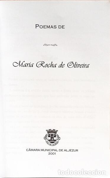 Libros: ROCHA DE OLIVEIRA. (Maria) - POEMAS. - Foto 2