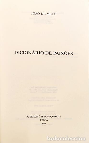 Libros: MELO. (Jo&atilde;o de) - DICION&Aacute;RIO DE PAIX&Otilde;ES. - Foto 2