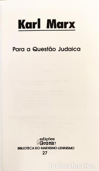 Libros: MARX. (Karl) - PARA A QUEST&Atilde;O JUDAICA. - Foto 2