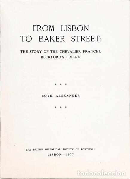 Libros: ALEXANDER. (Boyd) - FROM LISBON TO BAKER STREET. - Foto 2