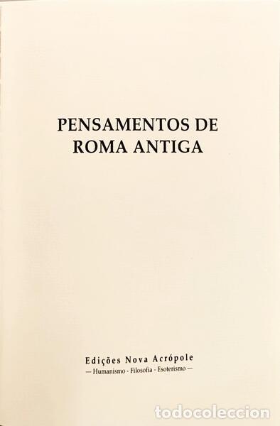 Libros: PENSAMENTOS DE ROMA ANTIGA. - Foto 2