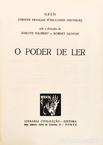 Libros: JOLIBERT. (Josette) e Robert Gloton. - O PODER DE LER. - Foto 2
