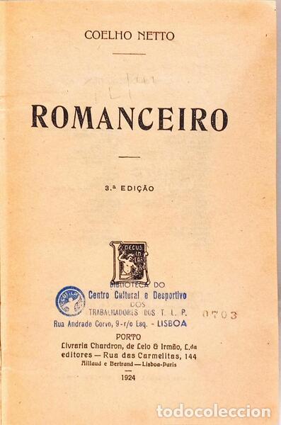 B&uuml;cher: COELHO NETO. (Henrique Maximiano) - ROMANCEIRO. [3.&ordf; EDI&Ccedil;&Atilde;O