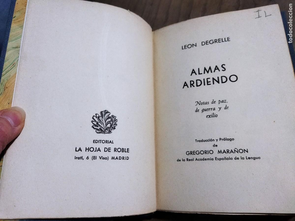Libros: ALMAS ARDIENDO. - DEGRELLE , LEON - Foto 3