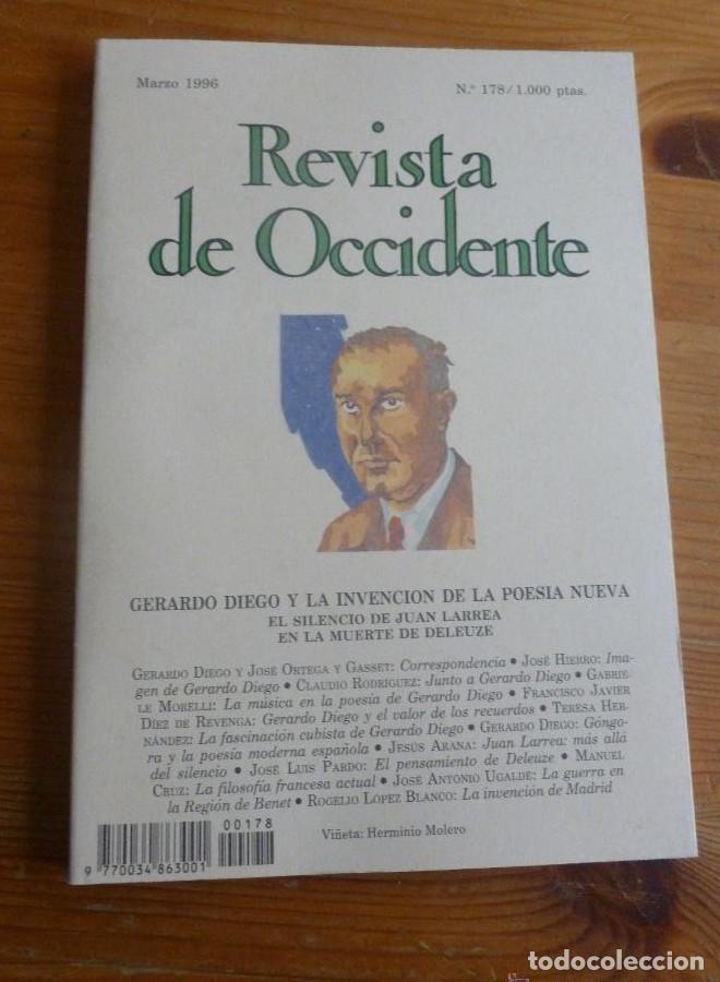 Libros: REVISTA DE OCCIDENTE. MARZO 1996. N&ordm; 178. GERARDO DIEGO Y LA INVENCION DE LA POESIA NUEVA. 154 pp -