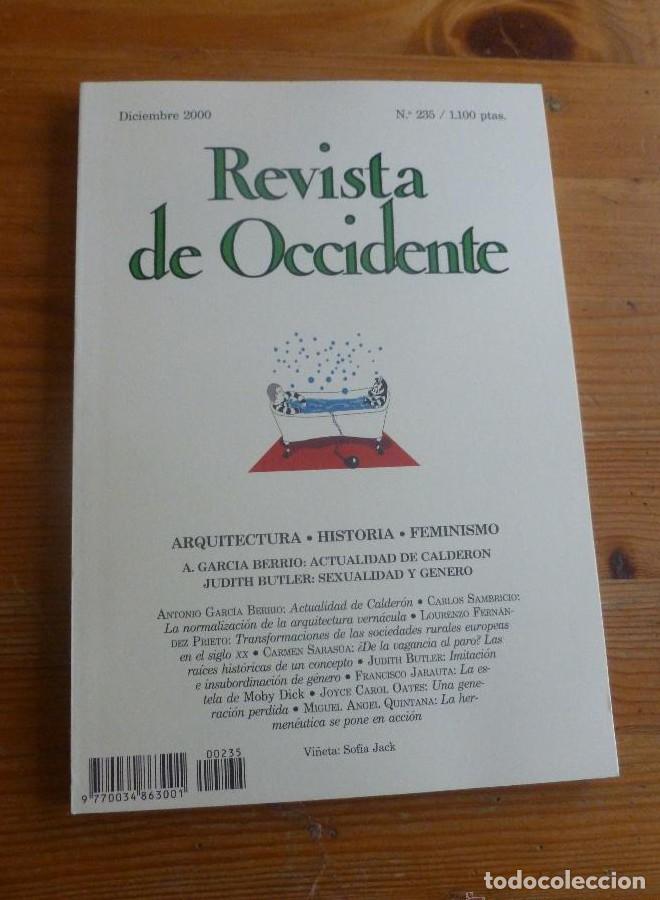 Libros: REVISTA DE OCCIDENTE. DICIEMBRE 2000. N&ordm; 235. ARQUITECTURA. HISTORIA. FEMINISMO. 155 pp -
