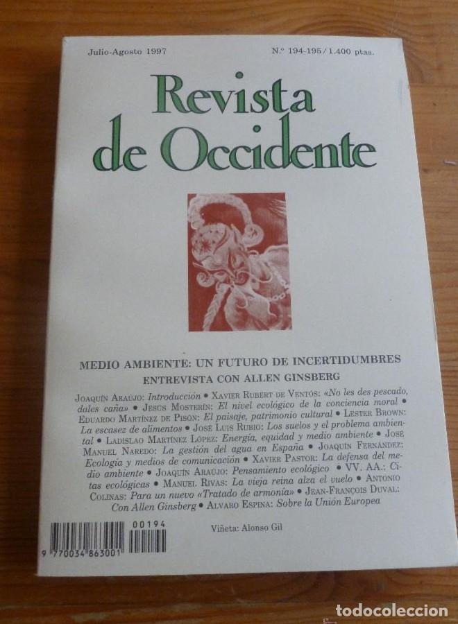 Libros: REVISTA DE OCCIDENTE. JULIO-AGOSTO 1997. N&ordm; 194-1995. MEDIO AMBIENTE. FUTURO DE INCERTIDUMBRES 234pp