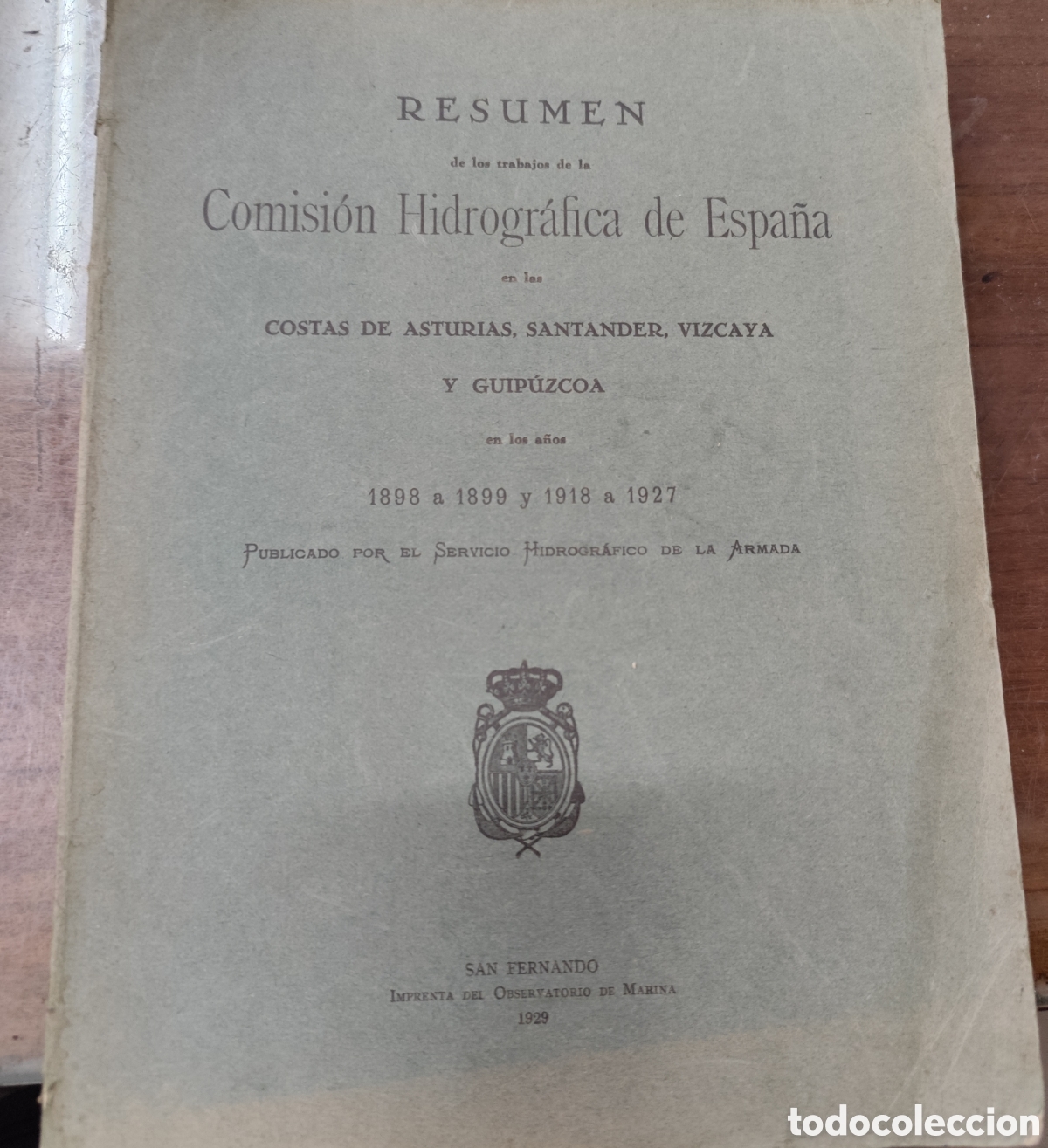 Livros em segunda m&atilde;o: RESUMEN DE LOS TRABAJOS DE LA COMISION HIDROGRAFICA DE ESPA&Ntilde;A EN LAS COSTAS DE ASTURIAS,SANTANDER,VI