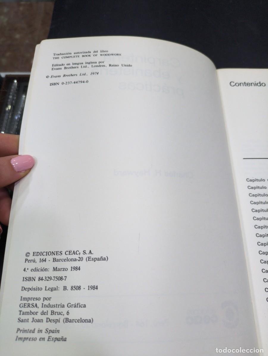 Libros: Carpinter&iacute;a y ebanister&iacute;a pr&aacute;cticas. Charles H. Hay wars. Ceac - Foto 2