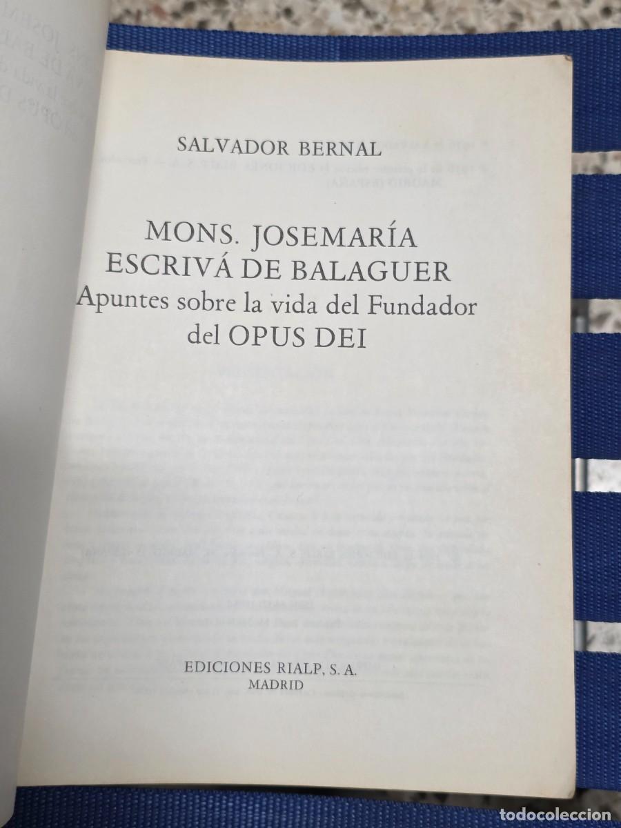 Libros: Mons. Josemaria Escriv&aacute; de Balaguer - Foto 2